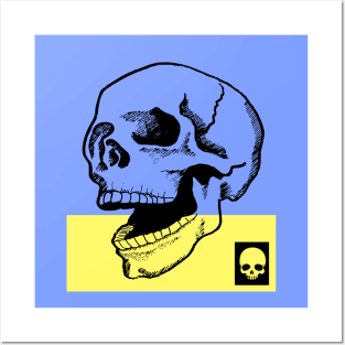Skull Street Yellow Posters and Art